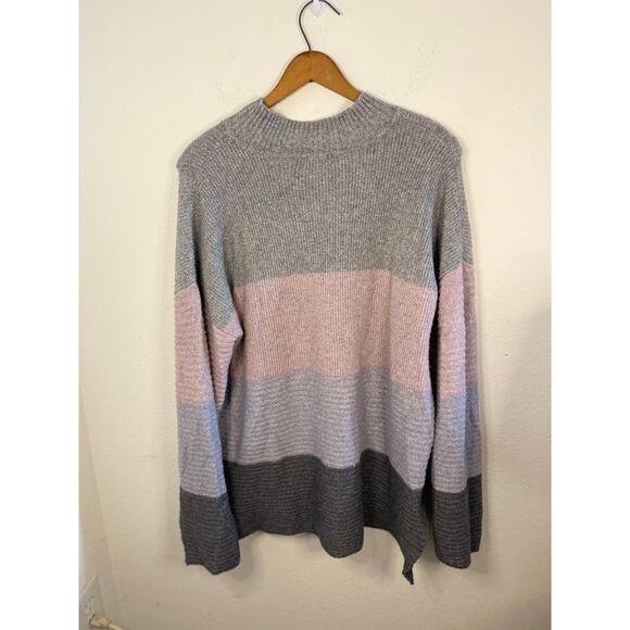 Soft and Cozy Joseph A Bank Over Sized Striped Sweater Plus Size XL Preppy Warm - Picture 6 of 6